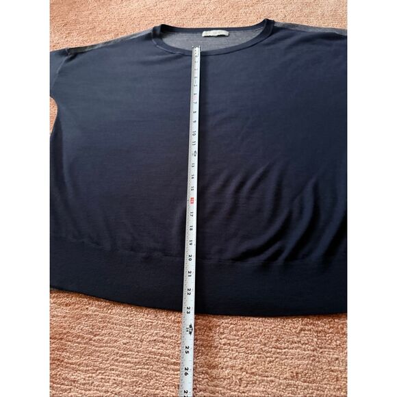 LOFT Color Block Merino Wool Knit Top Sweater Size L 3/4 sleeves - Picture 7 of 8